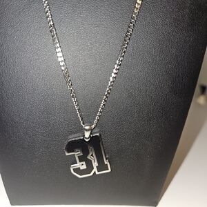 Silver Number 31 Pendant Necklace